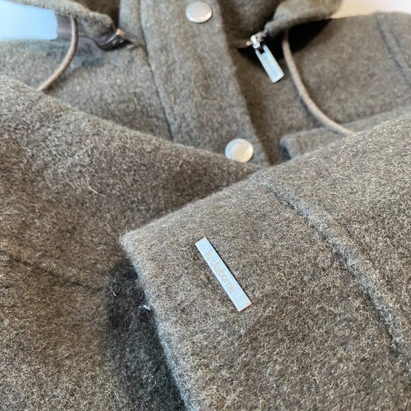 Liz‎ Claiborne Wool Coat with Detachable Hood Dark Olive Women's Medium - Picture 8 of 9